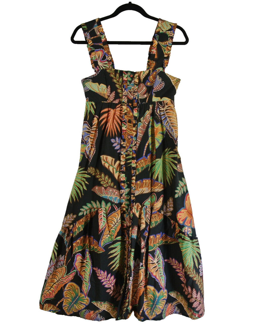 NEW, Farm Rio Cool Foliage Sleeveless Midi Dress in multicolor sz XS #MD2144 - Picture 5 of 10